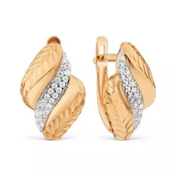 Серьги с фианитами Линии Любви