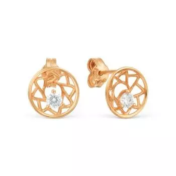 Серьги с фианитами Линии Любви