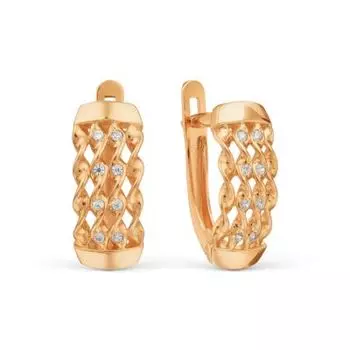 Серьги с фианитами Линии Любви