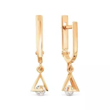 Серьги с фианитами Линии Любви