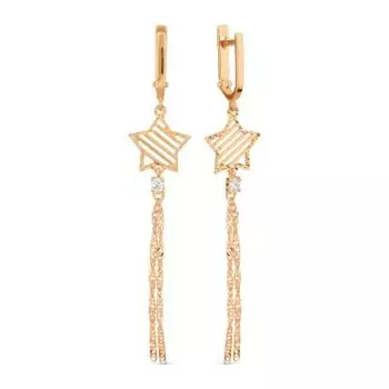 Серьги с фианитами Линии Любви