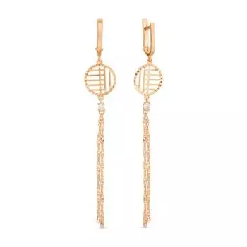 Серьги с фианитами Линии Любви