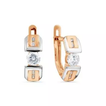 Серьги с фианитами Линии Любви