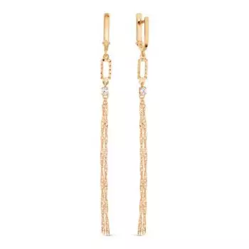 Серьги с фианитами Линии Любви