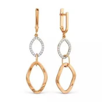 Серьги с фианитами Линии Любви