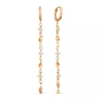 Серьги с фианитами Линии Любви