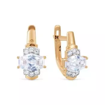 Серьги с фианитами Линии Любви