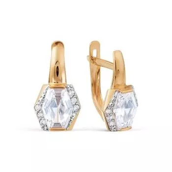 Серьги с фианитами Линии Любви