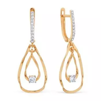 Серьги с фианитами Линии Любви