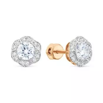 Серьги с фианитами Линии Любви