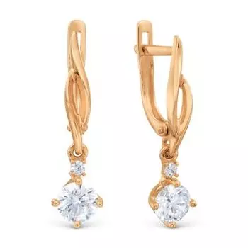 Серьги с фианитами Линии Любви