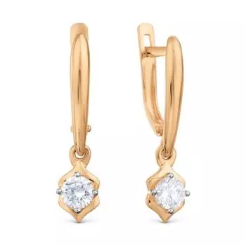 Серьги с фианитами Линии Любви