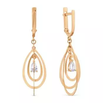 Серьги с фианитами Линии Любви