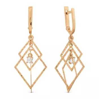 Серьги с фианитами Линии Любви