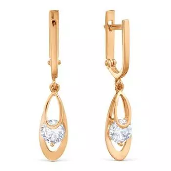 Серьги с фианитами Линии Любви