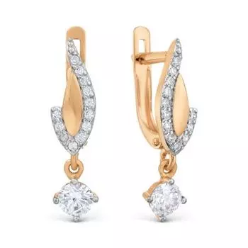 Серьги с фианитами Линии Любви