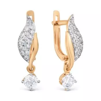 Серьги с фианитами Линии Любви