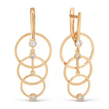 Серьги с фианитами Линии Любви