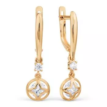 Серьги с фианитами Линии Любви