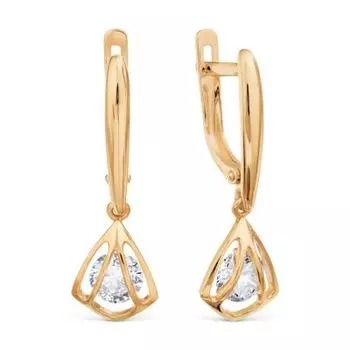 Серьги с фианитами Линии Любви