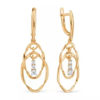 Серьги с фианитами Линии Любви