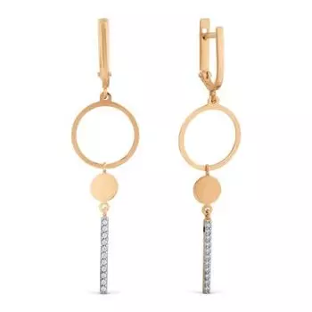 Серьги с фианитами Линии Любви