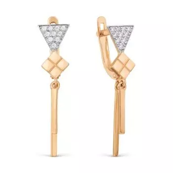 Серьги с фианитами Линии Любви