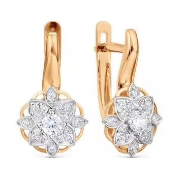 Серьги с фианитами Линии Любви