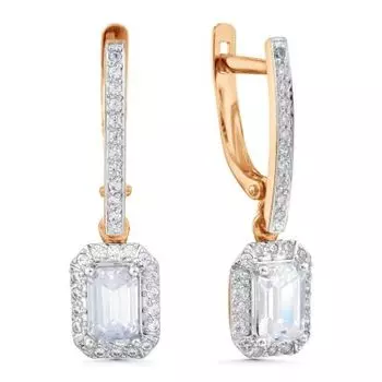 Серьги с фианитами Линии Любви