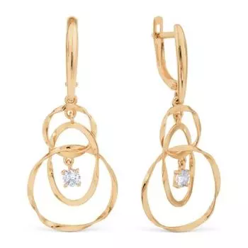 Серьги с фианитами Линии Любви