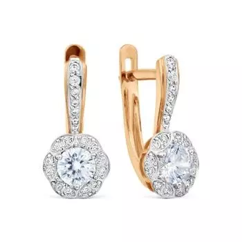 Серьги с фианитами Линии Любви