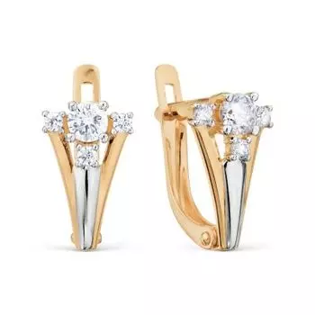 Серьги с фианитами Линии Любви