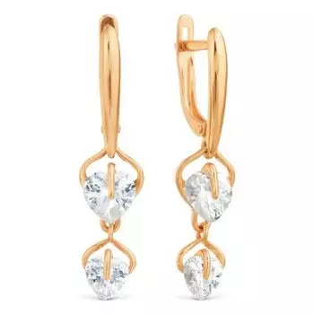 Серьги с фианитами Линии Любви