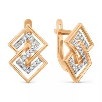 Серьги с фианитами Линии Любви