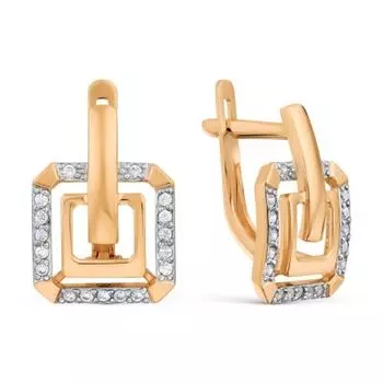 Серьги с фианитами Линии Любви