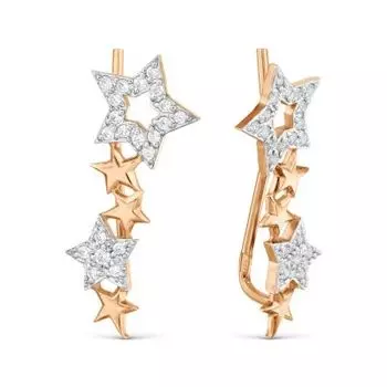 Серьги с фианитами Линии Любви