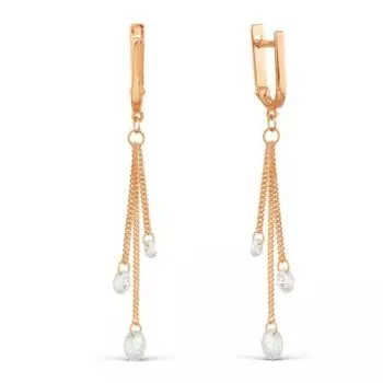 Серьги с фианитами Линии Любви