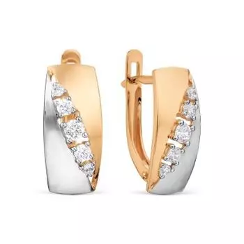 Серьги с фианитами Линии Любви