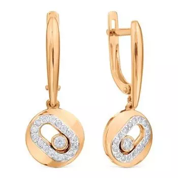 Серьги с фианитами Линии Любви