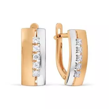 Серьги с фианитами Линии Любви