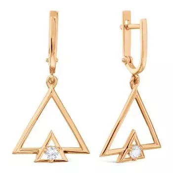 Серьги с фианитами Линии Любви