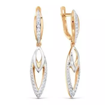 Серьги с фианитами Линии Любви