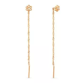 Серьги с фианитами Линии Любви