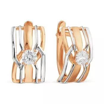 Серьги с фианитами Линии Любви