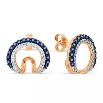 Серьги с фианитами Линии Любви