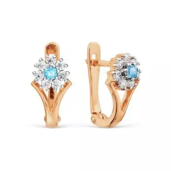 Серьги с фианитами Линии Любви