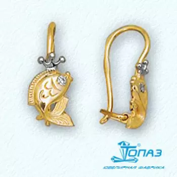 Серьги с фианитами Линии Любви