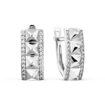 Серьги с фианитами Линии Любви