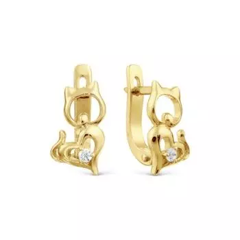 Серьги с фианитами Линии Любви