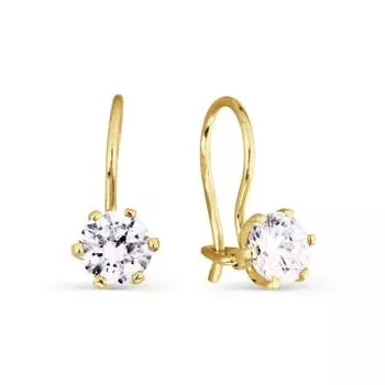 Серьги с фианитами Линии Любви